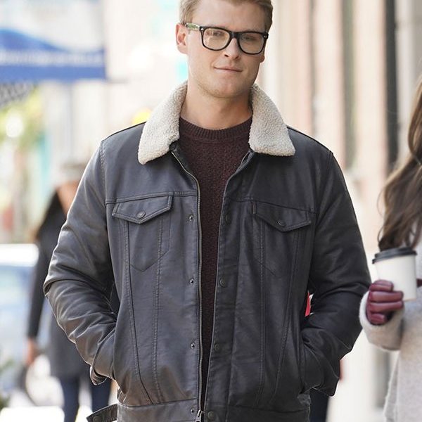 Dashing Home for Christmas Simon Black Leather Jacket
