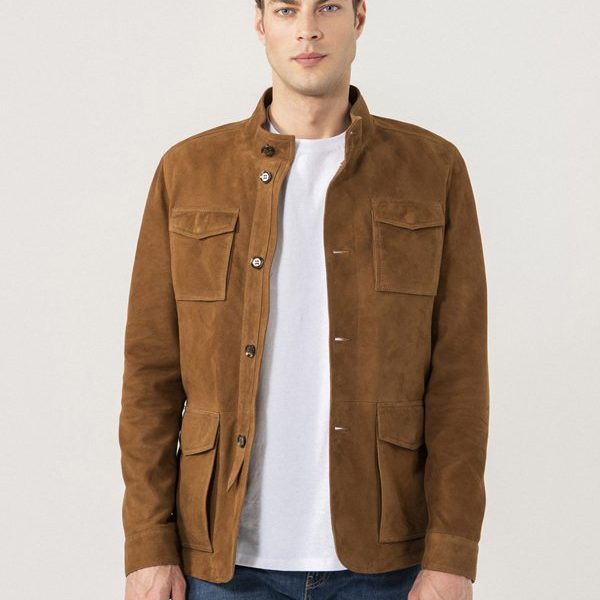 Mens Brown Suede Jacket